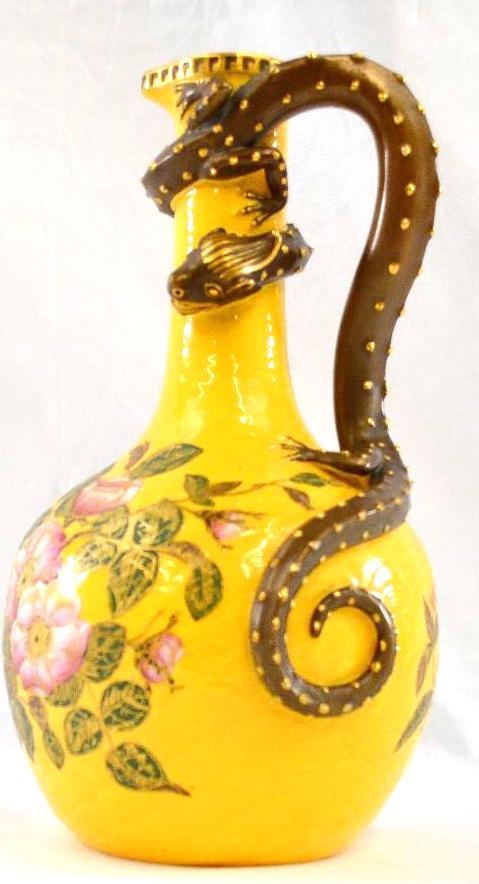 Royal Worcester Lizard Handle Ewer, dated 1884 (1 of 16)