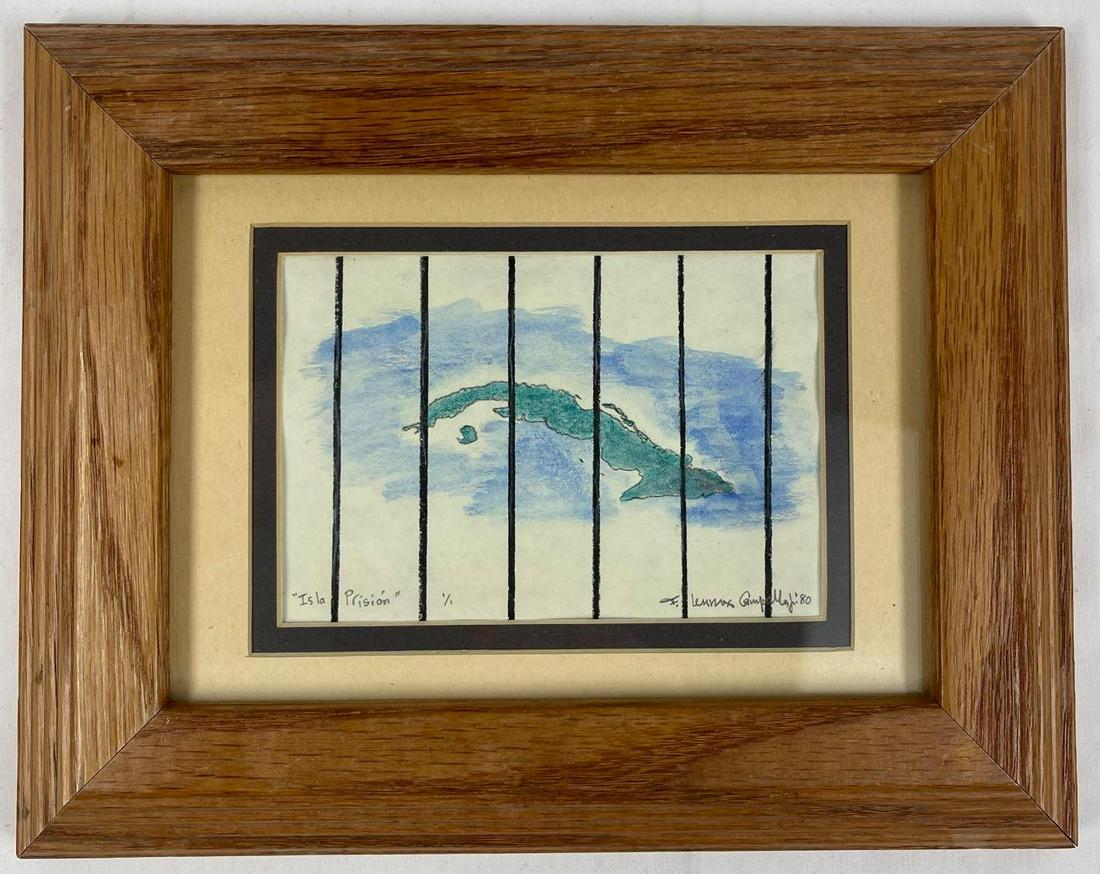 Florencio Lennox & Campello born :1956 , Isla Prision: This piece was donated by a private collector through their will. As per their will, the amount of this lot's sell will be donated to the American Museum of the Cuban Diaspora in Miami, Florida. T