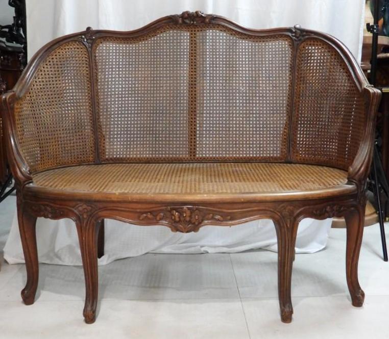 Antique  Cane two seat sofa  (1 of 7)