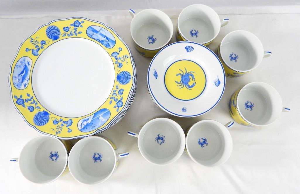 SET OF 8 COSTA AZZURRA LYNN CHASE DESIGNS FLAT CUPS AND (1 of 11)