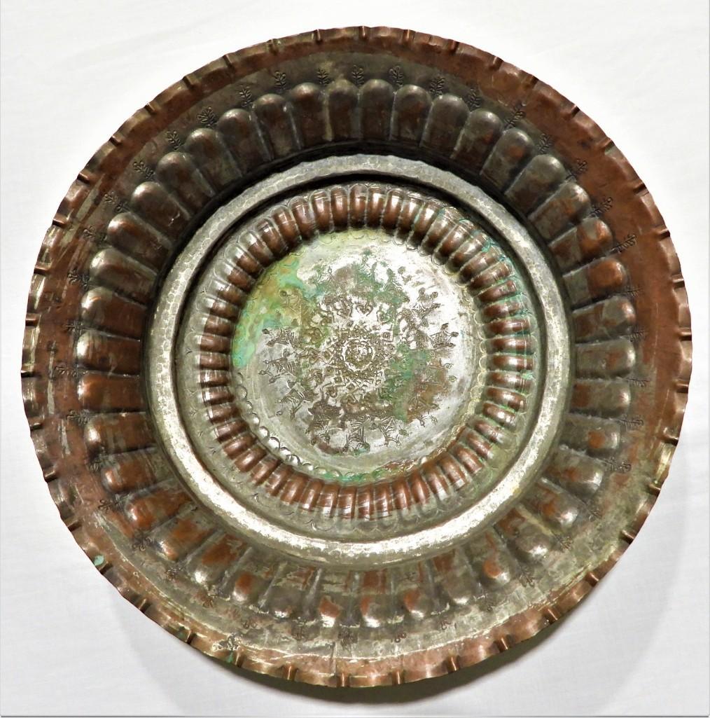Round old Metal tray, (1 of 6)