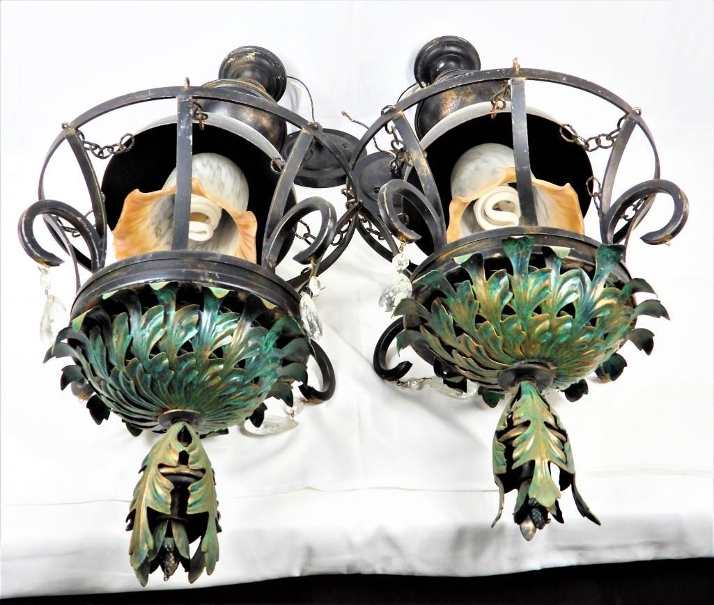 Art nouveau style pendant light (2): Art nouveau style pendant light (2) DIMENSIONS : Height 28 inch / 71 cm
