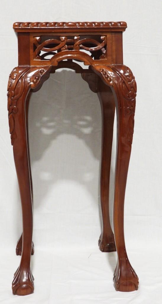Wooden Chippendale style square stand side table (1 of 5)