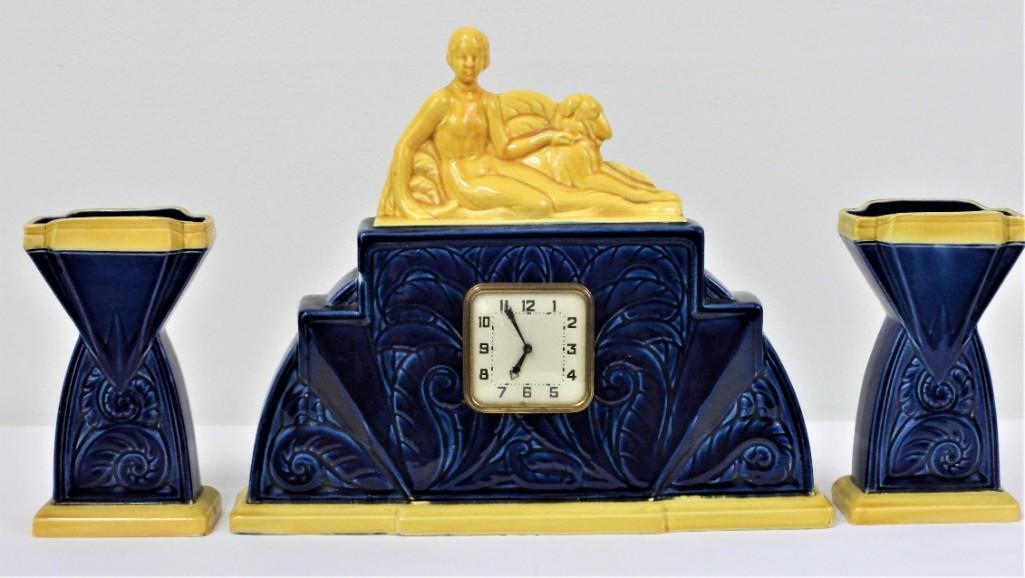 Sarrequemines - Art Deco Clock set - 1910-1930 (1 of 9)