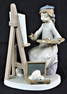 Lladro Brillo series figure group, YOUNG PAINTER, a girl with easel painting still life