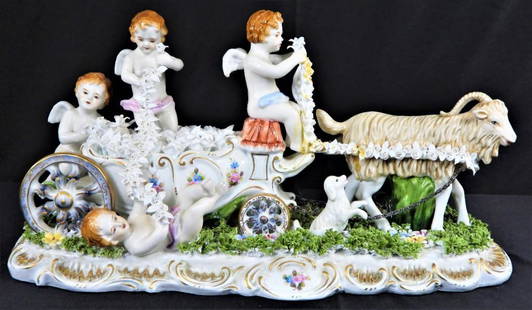 Dresden-Richard Klein Large Porcelain Figurine carousel: Dresden-Richard Klein Large Porcelain Figurine carousel DIMENSIONS: Height: 9.25 inch / 23,5 cm Length: 18 inch / 46 cm Depth: 7.50 inch / 