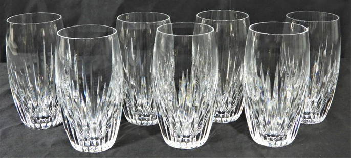 7 Baccarat Massena highball glass: 7 Baccarat Massena highball glass. The Massena highball glass showcases Baccaratâ€™s meticulous craftsmanship. Deep orgue bevel cuts, irradiating from the base, are etched directly into the Clear