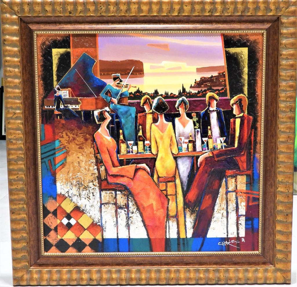 CHARLES LEE (b. 1948, Korea) Framed Oil on Canvas, signed: CHARLES LEE (b. 1948, Korea) Framed Oil on Canvas, signed Charles Lee Was Born In Korea In 1948. His Mother Introduced Charles To The Arts And At An Early Age He Demonstrated An Incredible Skill In Ma