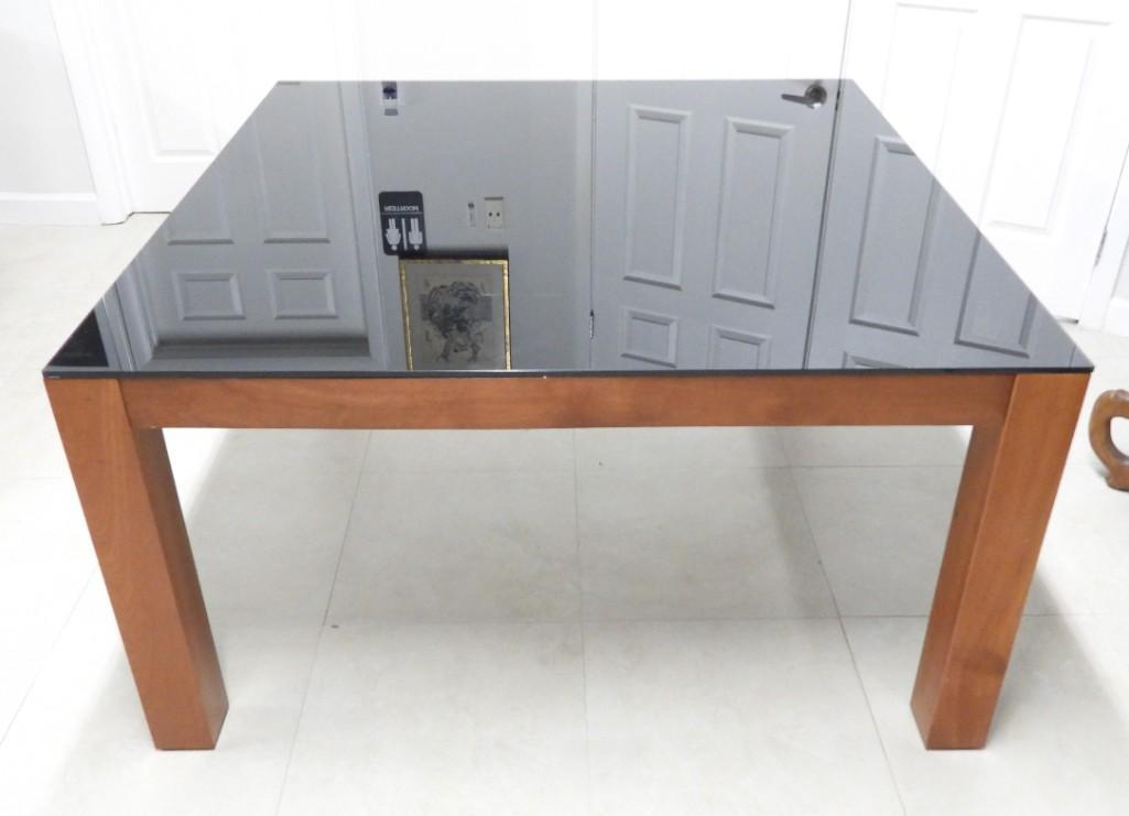 Large Modern square dining table with glass top Italian Style (1 of 6)