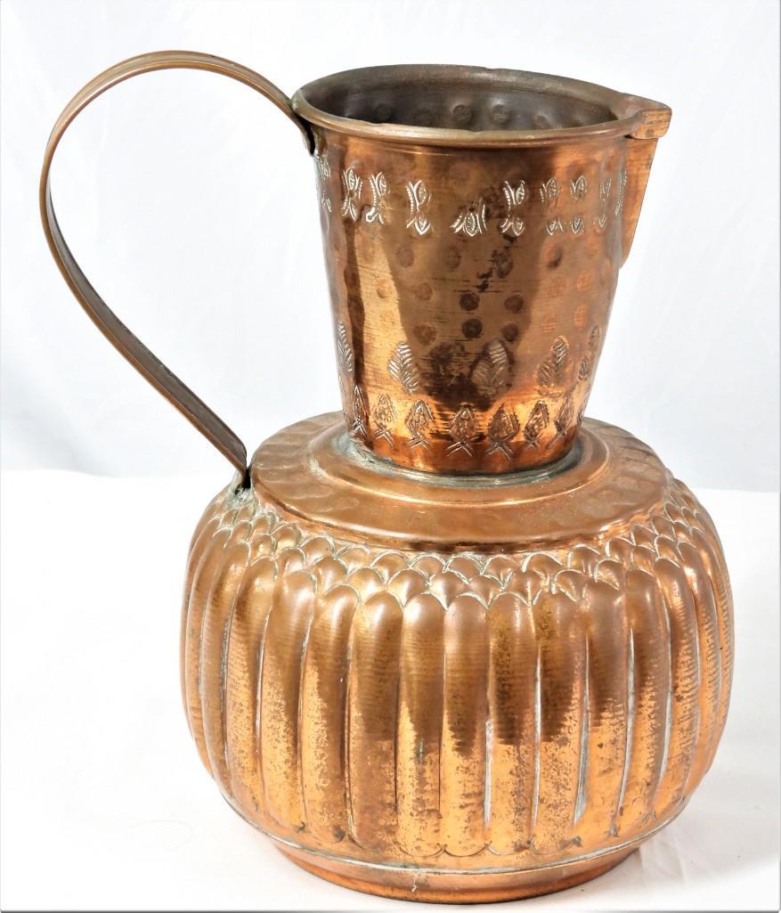 Vintage etched copper Picher vase (1 of 6)