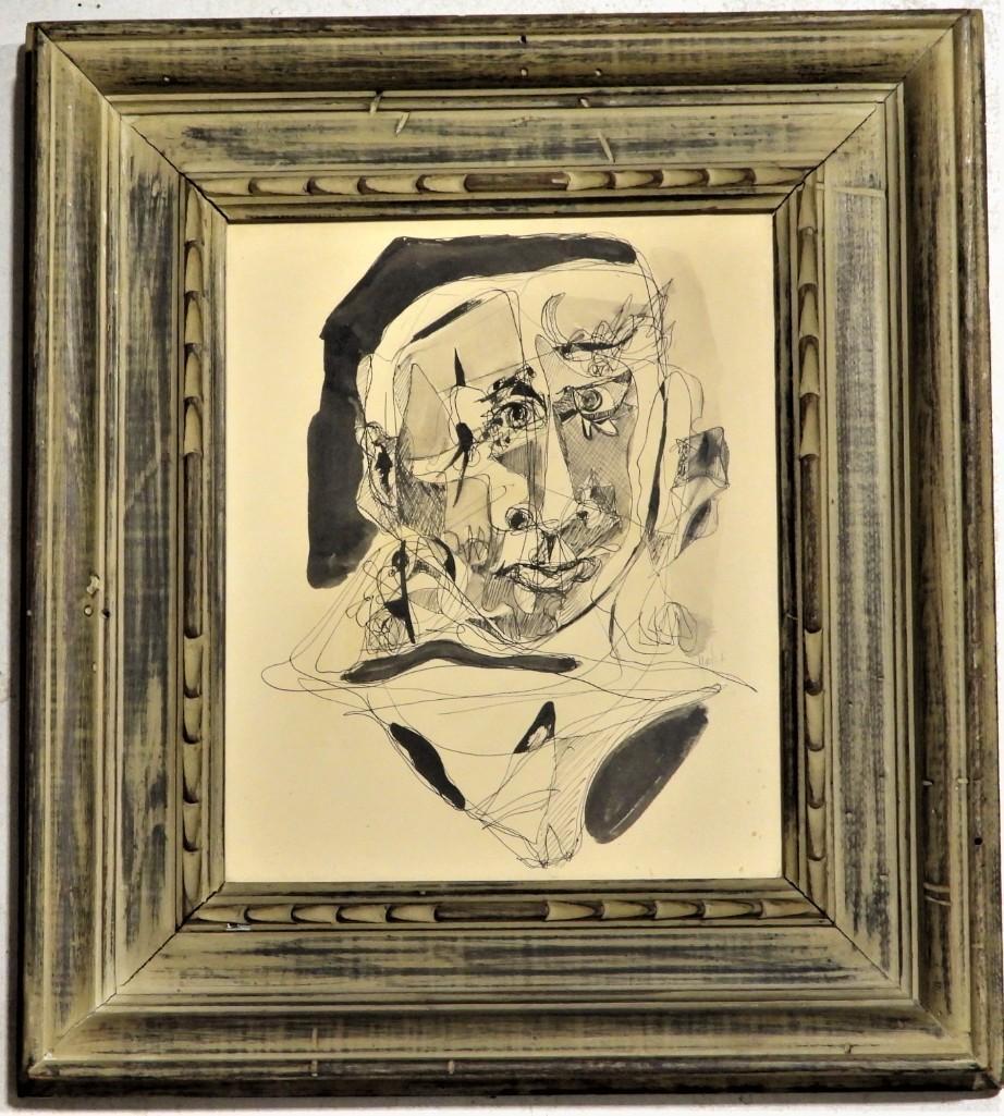 Framed drawing on paper signed (1 of 4)