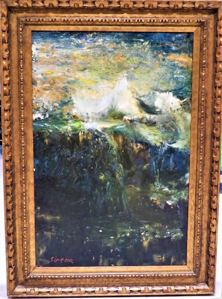 Large Painting by Antonia Mastrocristino SIRENA, painted abstract, OIL ON BOARD (1 of 9)