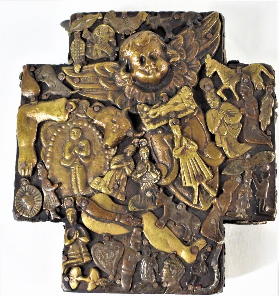 Cross Covered in Milagros Mexican Folk Art for Good Luck and Protection (1 of 7)