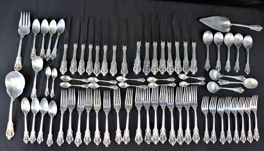 Wallace Grand Baroque Sterling Silver SET for 8 set 72 pieces (1 of 13)