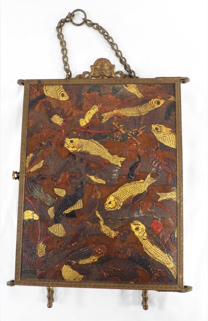 Antique Hanging-Tabletop Tri-Fold Mirror with beveled mirrors (1 of 9)