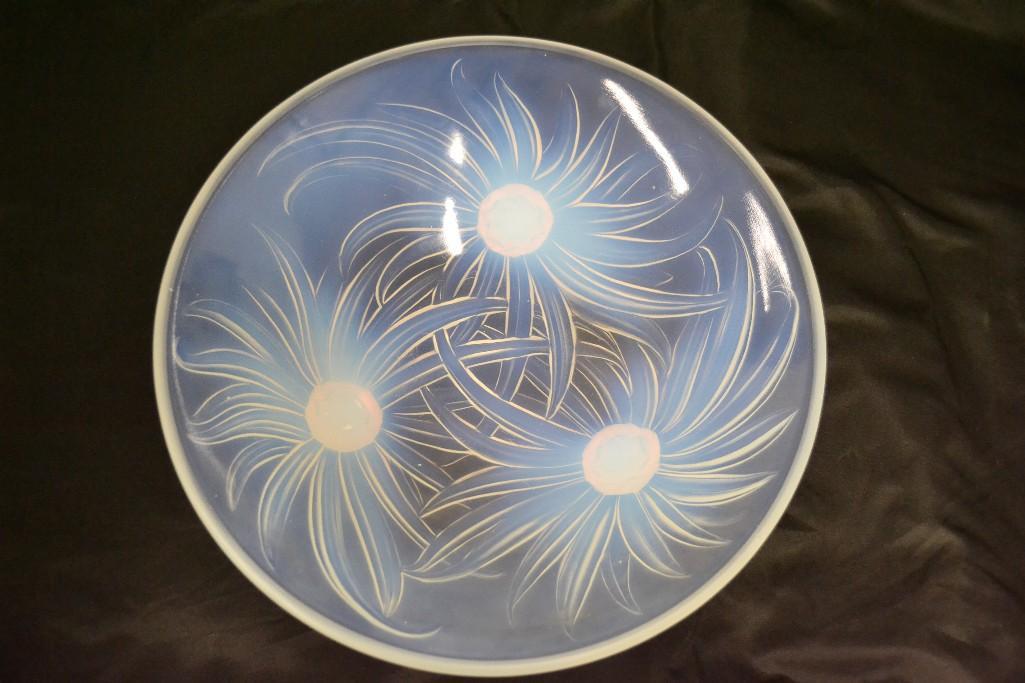 French Art Deco Opalescent Pressed Glass Bowl by Edmond Etling (1 of 5)