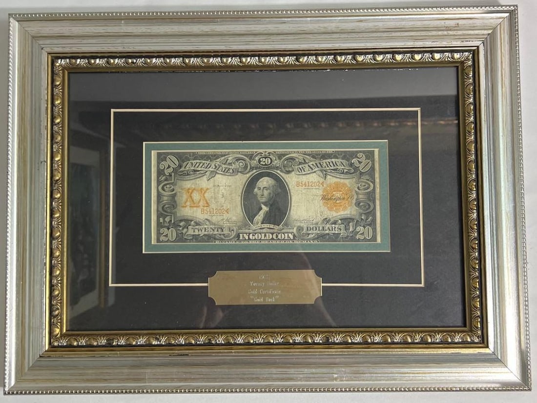 Framed 1922 $20 Gold Certificate US Banknotes (1 of 11)