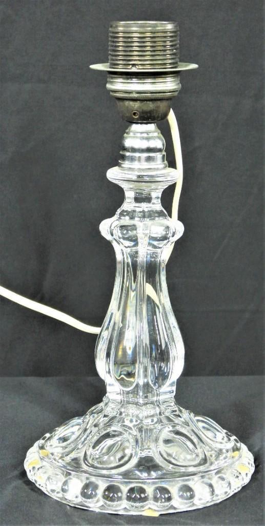 Baccarat crystal candelabra base medallion clear table lamp Crystal Glass (1 of 7)