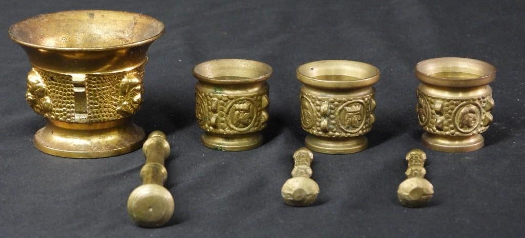 Four Bronze Mortars with three pestles (1 of 8)