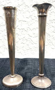 Two Sterling Silver Candlesticks: Two Sterling Silver Candlesticks , one from CARTIER Paris and one from Gorham DIMENSIONS each one : Height: 7 inch / 17,8 cm Weight: 5.51 Oz (for both)