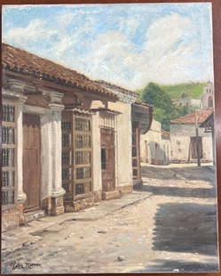 Oil on Canvas signed Oscar Fernandez Morera (1880 - 1946) Cuban: Oil on Canvas signed Oscar Fernandez Morera, (1880 - 1946) Cuban DIMENSIONS : Height 20.10 inch / 51,3 cm Length 16 inch / 40,8 cm