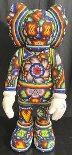 Rick Wolfryd by AKA CHROMA, b.1953, An original Color beaded vinyl sculpture: Rick Wolfryd by AKA CHROMA (American Mexican, born 1953). An original Color beaded vinyl sculpture Titled, "COMPANION IN THE LIGHT" An abstract figural Pop Artwork produced in a special editio