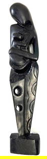 Francisco Pancho Antigua Carved Wood Sculpture, 18"H with COA: Carved Wood Sculpture by Francisco Pancho Antigua (1920-1983) CUBAN , Signed and dated 1956 . DIMENSIONS : Height 18 inch / 46 cm Length 3.75 inch / 9,5 cm