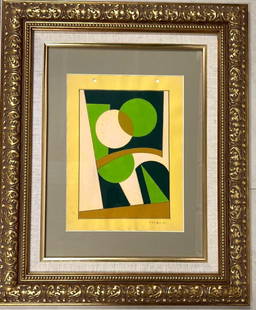 Framed Mixed Media and pastel on paper signed Pedro Alvarez (1967-2004) and dated 51: Pedro Alvarez (1967-2004) Cuban, abstract modernist Mixed Media and pastel on paper dated 1951. DIMENSIONS with frame : Height 22.40 inch / 57 cm Length 18.30 inch / 46,5 cm D
