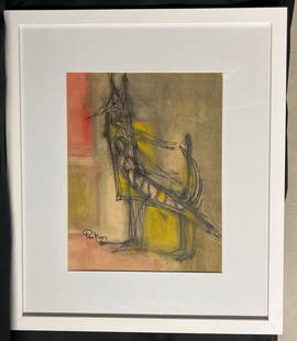 Framed mixed media on paper from 1970's signed Perkins (Cuban, 1929 - 2015): Framed mixed media on paper from 1960's signed Perkins Dionisio Perkins (Cuban, 1929 - 2015) Professionally framed, not examined out of frame Perkins is identified generationally as part of the ol