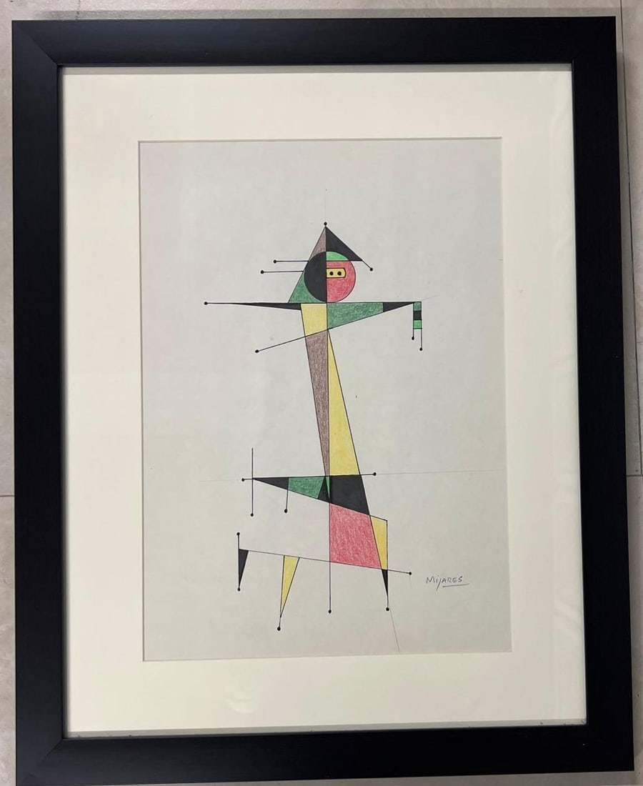 Jose Maria Mijares (1921-2004) Cuban, Framed watercolor and Ink on paper: Jose Maria Mijares (1921-2004) Cuban, Framed watercolor and Ink on paper DIMENSIONS with frame : Height 20 inch / 50,5 cm Length 16 inch / 40,5 cm DIMENSIONS with out frame: H
