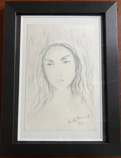 Victor Manuel. (1897-1969) Cuban artist framed drawing on paper: Victor Manuel.( 1897-1969 ) Cuban artist framed drawing on paper signed lower right and dated 1964 DIMENSIONS with frame : Height 16 inch / 40 cm Length 11.75 inch / 30 cm DIME