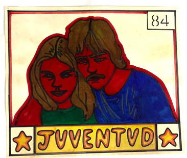 Raul Martinez (Cuba 1927 - 1995) Mixed Media on paper, signed and dated 84: Raul Martinez (Cuba 1927 - 1995) Mixed Media on paper, signed and dated 84 DIMENSIONS : Height 10 inch / 25,5 cm Length 11.60 inch / 29,5 cm