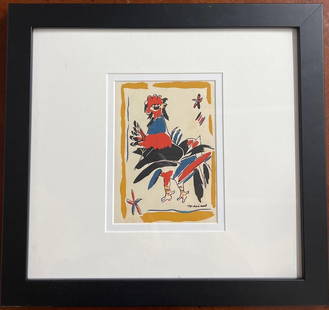 Mariano RODRIGUEZ.(1912-1990 ) Cuban artist framed mixed media on paper: Mariano RODRIGUEZ.(1912-1990 ) Cuban artist framed mixed media on paper signed lower right DIMENSIONS with frame : Height 15 inch / 38 cm Length 16 inch / 40,5 cm DIMENSIONS w