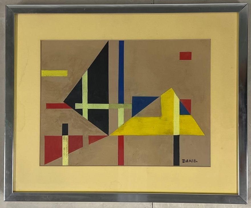 Framed Mixed Media on paper signed SANDU DARIE (1908-1991) Untitled (1 of 5)