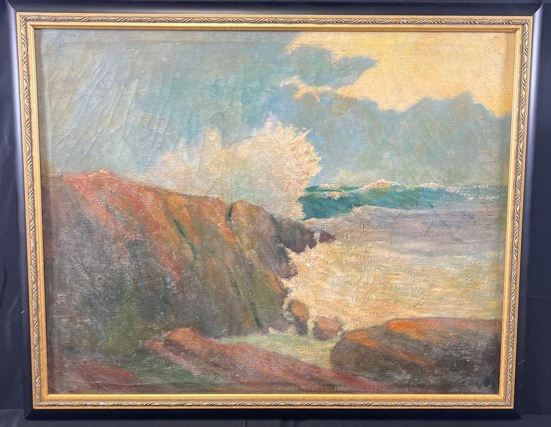 Framed Oil on Canvas Signed Enrique CRUCET (1895-1979) Cuban artist. (1 of 4)