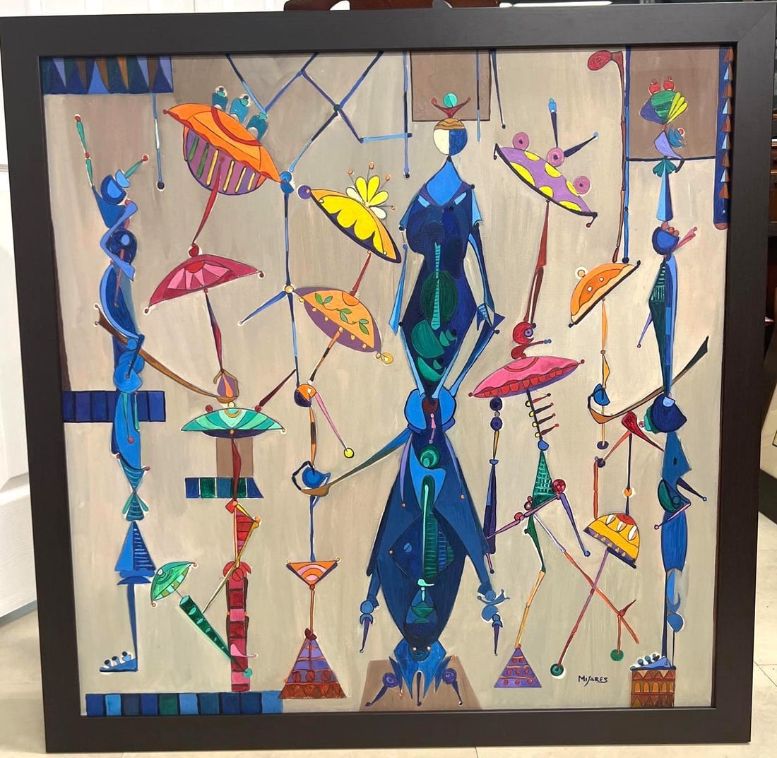 Framed Oil on Canvas signed Jose MIJARES (1921-2004) Cuban (1 of 6)