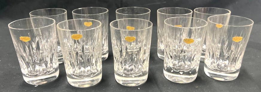 10 Vintage Crystal WHISKEY GLASSES from Germany.: 10 Vintage Crystal WHISKEY GLASSES from Germany. DIMENSIONS : Height: 3.25 inch / 8,4 cm Top Diameter : 2.40 inch / 5,5 cm