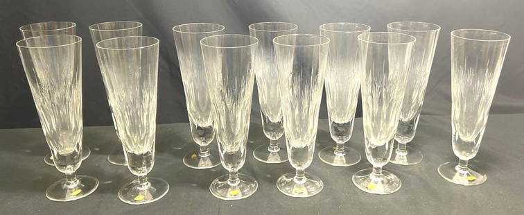 12 Vintage Crystal CHAMPAGNE GLASSES from Germany.: 12 Vintage Crystal CHAMPAGNE GLASSES from Germany. DIMENSIONS : Height: 8.75 inch / 22,2 cm Top Diameter : 3 inch / 7,7 cm