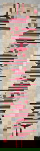 Large SANDU DARIE (1908-1991) Untitled collage and ink on paper signed DARIE Ten times with COA.: Large SANDU DARIE (1908-1991) Untitled collage and ink on paper signed DARIE Ten times, from the serie COLUMNA ESPACIAL , with COA de Pedro De ORAA ,CUBA DIMENSIONS : Height 49.50 inch / 125,5 cm