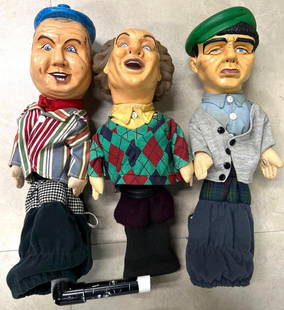 Set of 3 The Three Stooges Talking Golf Head Club Covers: Set of 3 The Three Stooges Talking Golf Head Club Covers DIMENSIONS : Height 16 inch / 40,5 cm DIMENSIONS : Height 15.50 inch / 39,5 cm DIMENSIONS : Height 14.50 inch / 37 cm