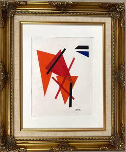 Framed Watercolor on paper signed SANDU DARIE (1908-1991) Untitled: Framed Watercolor on paper signed SANDU DARIE (1908-1991) Untitled DIMENSIONS with frame : Height 19 inch / 48,3 cm Length 16 inch / 40,7 cm 