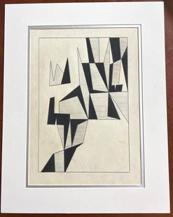 Unframed Mixed Media on paper by Alberto Menocal Cuban artist. (1928- 2004): Unframed Mixed Media on paper by Alberto Menocal Cuban artist. (1928- 2004) signed and dated Paris 1959 with COA DIMENSIONS with out frame : Height 13.75 inch / 35 cm 