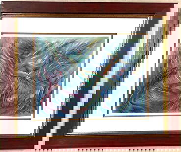 Framed Pastel on Paper, signed Hector MOLNE, Cuban artist, lower left, with COA from the Artist: Framed Pastel on Paper, signed Hector MOLNE , Cuban artist, lower left, with COA from the Artist DIMENSIONS with frame : Height 23.20 inch / 58,8 cm Length 27.50 inch / 70 cm DI