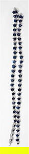 Gold Necklace with sapphire and diamond: Gold Necklace with sapphire and diamond Weight 48.1 gr