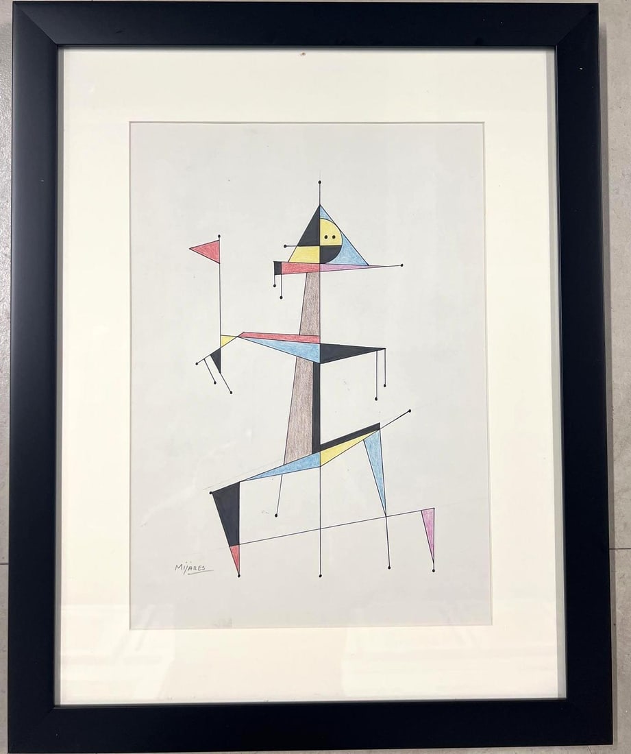 Jose Maria Mijares (1921-2004) Cuban, Framed watercolor and Ink on paper, signed lower right: Jose Maria Mijares (1921-2004) Cuban, Framed watercolor and Ink on paper, signed lower right DIMENSIONS with frame : Height 20 inch / 50,7 cm Length 16 inch / 40,5 cm DIMENSIONS
