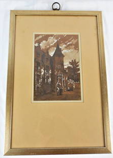 Framed Drawing signed Thorigny (Felix, 1824-1870) Tittle Chateau: Framed Drawing signed Thorigny (Felix, 1824-1870) Tittle Chateau DIMENSIONS with frame : Height 18 inch / 46cm Length 12.25 inch / 31 cm DIMENSIONS with out frame: Height 8.50 inch /