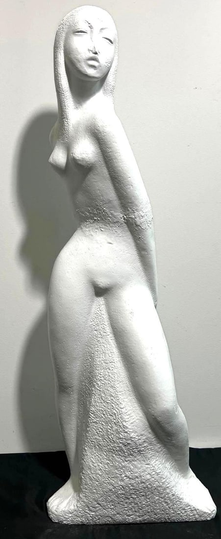 Sculpture of Nude Woman signed Chuck Dodson: Chuck Dodson, American (1908-1993). Original sculpture of nude woman by Florida artist Chuck Dodson who was a resident artist at the renowned Grove House Studios in Coconut Grove, Florida. Dodson'