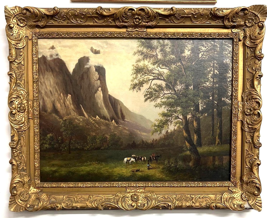Framed Oil on Canvas in the manner of Albert BIERSTADT (1 of 8)