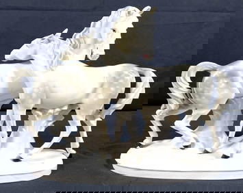 Large  Grafenthal Dresden porcelain horse figurine (1 of 8)