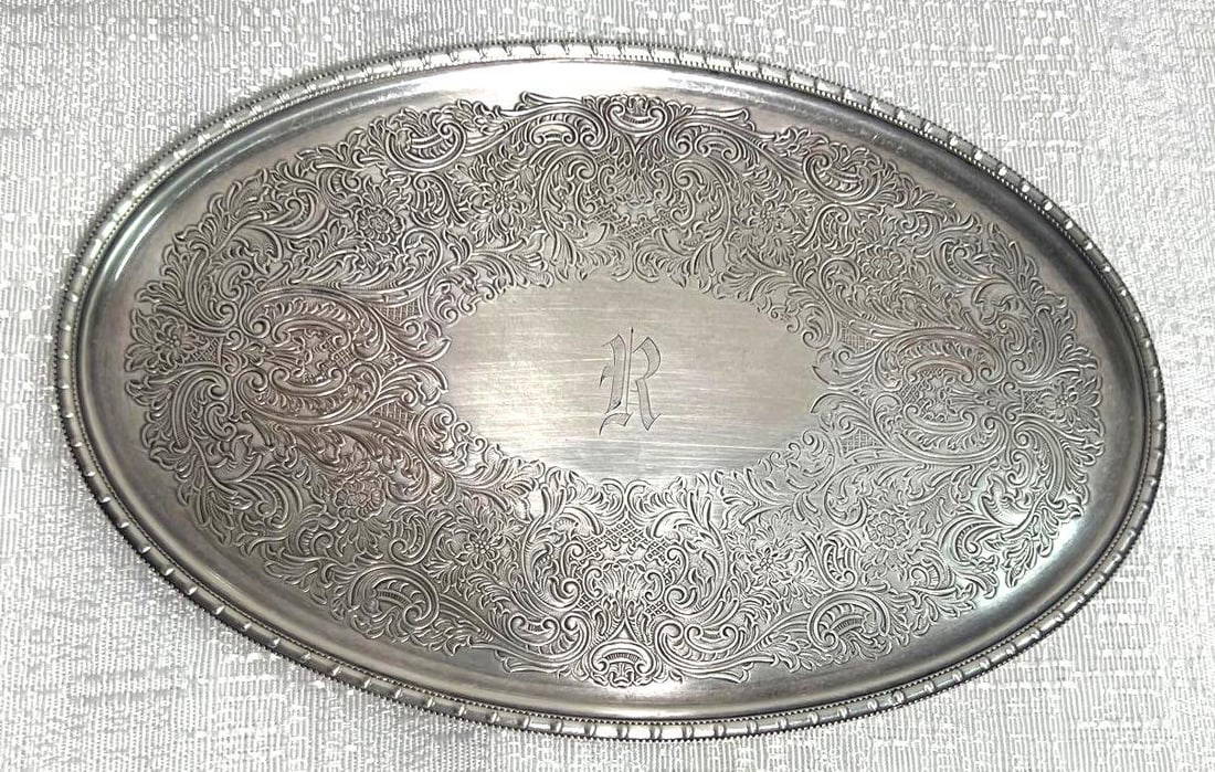 Old Silverplated Tray Made By The Ellisbarker Silver Company In